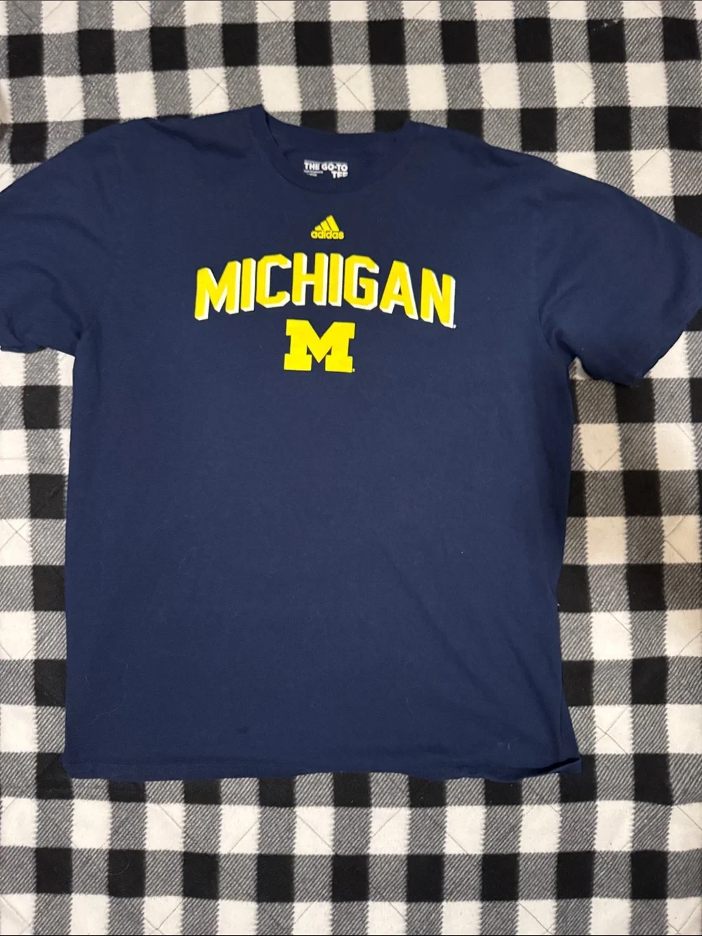 adidas Navy T-Shirt with Yellow Michigan Logo
